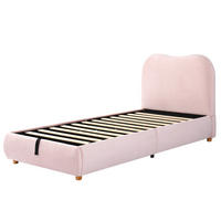 POLSTERBETT aus Samt 90x200 cm in Rosa mit Hydraulik-Stauraum - Rosa, Textil (90/200cm) - Modfu