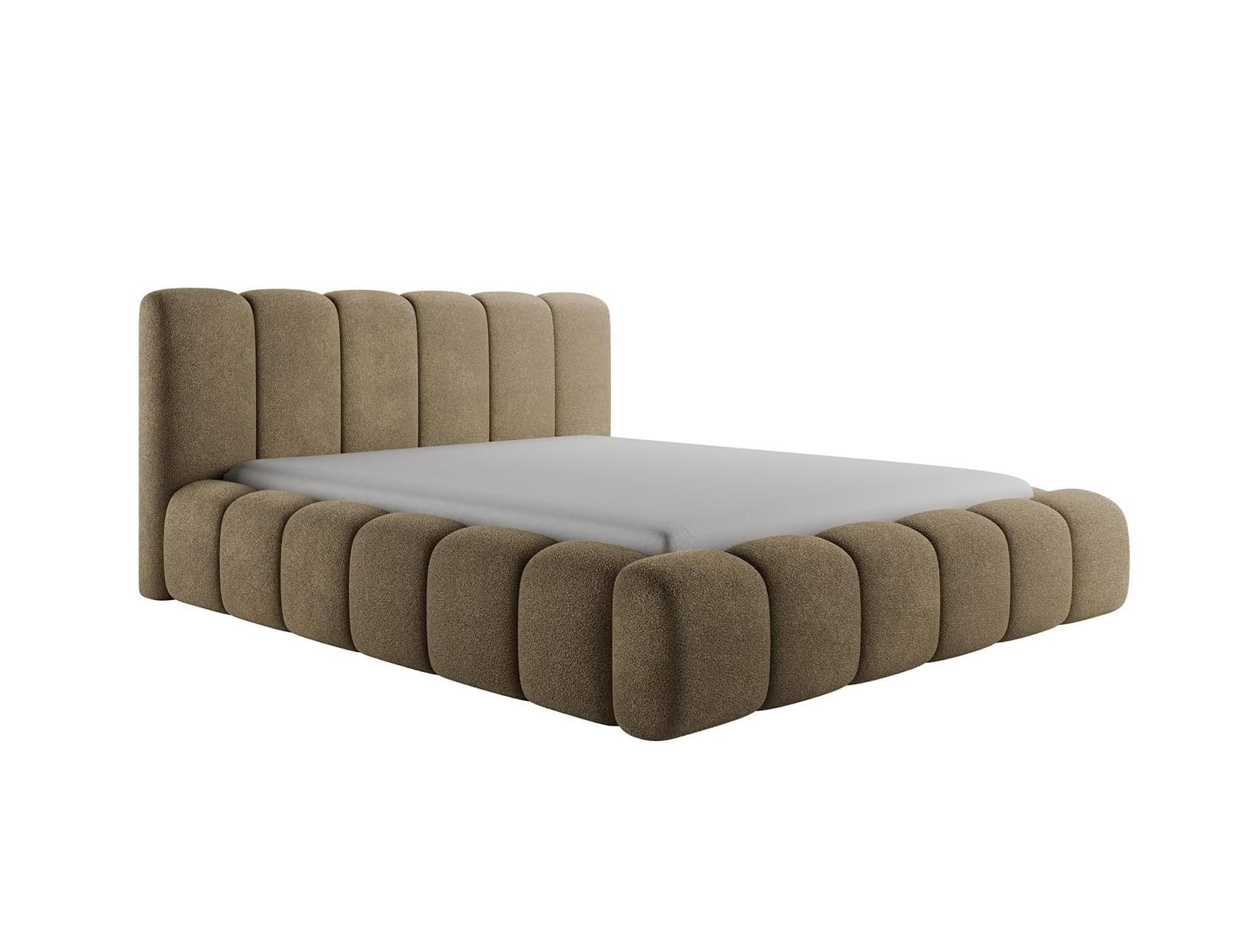 BETT SOFINA MORF - Hellbraun, Holzwerkstoff (200/200cm) - Meblini