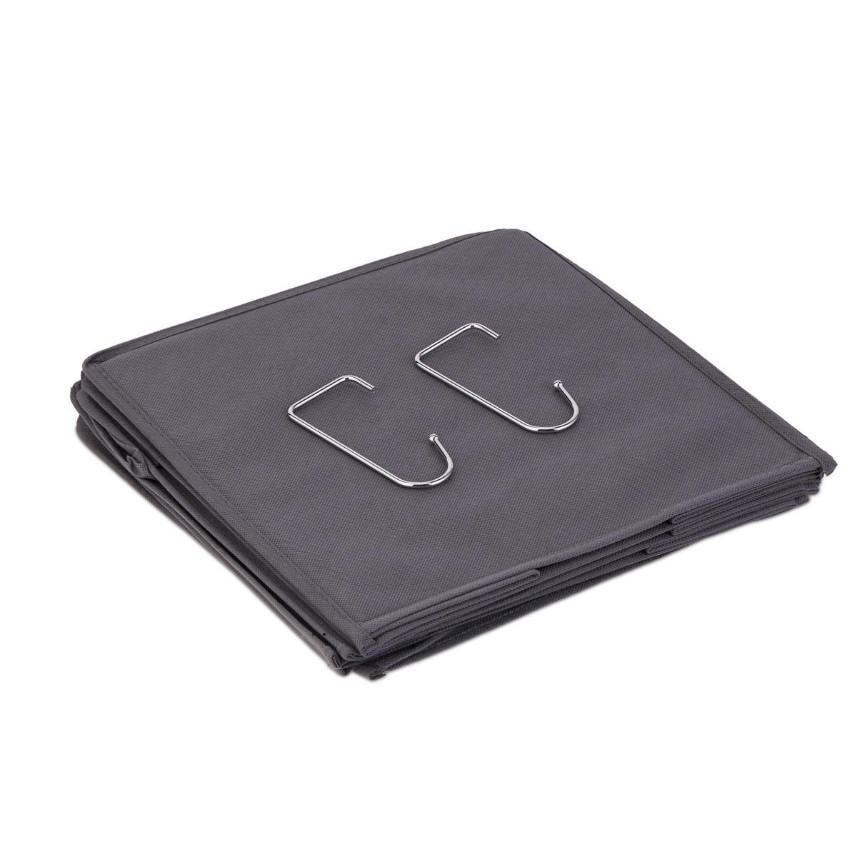 ZÁVESNÝ regál do skrine - sivá, kompozitné drevo/textil (30cm) - Relaxdays