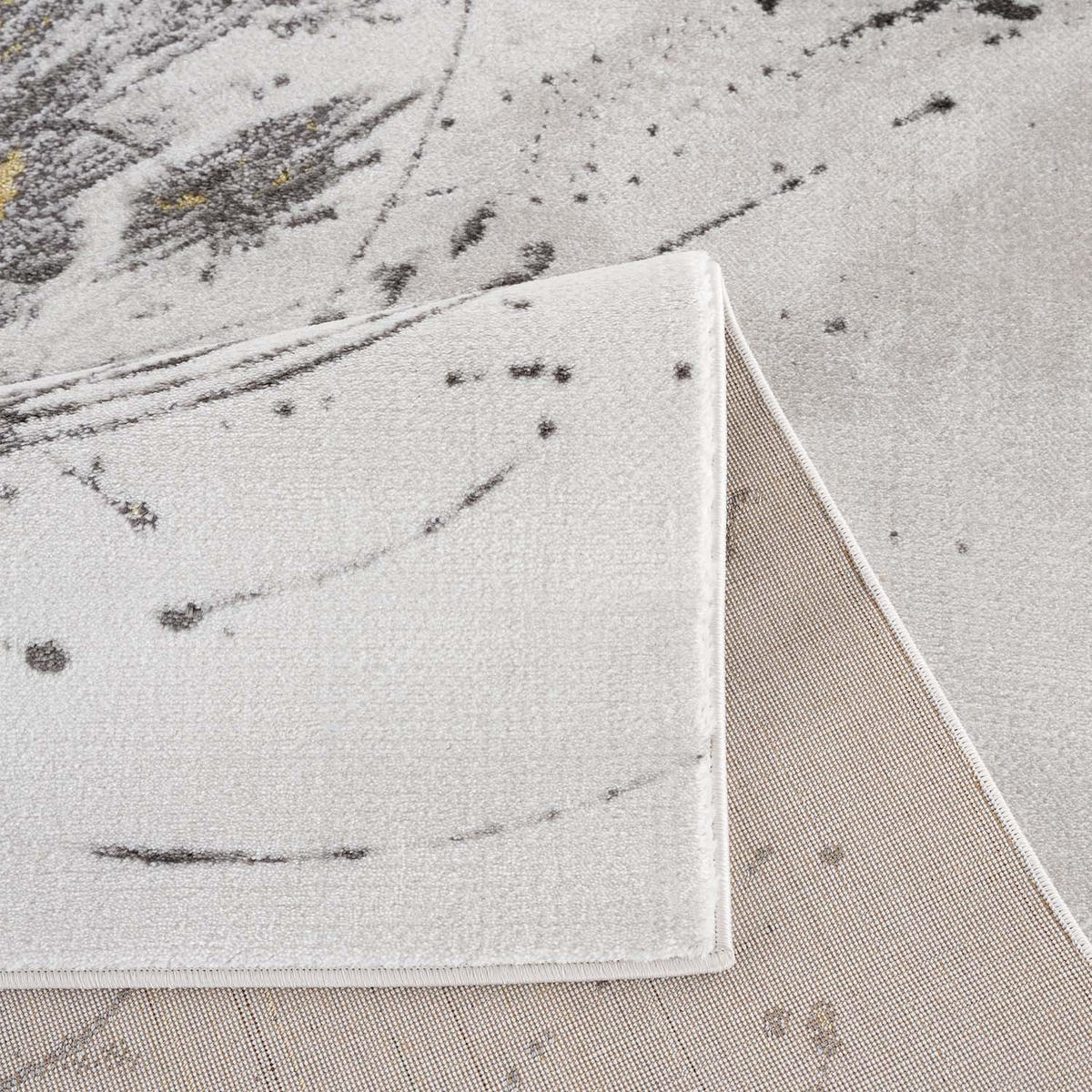KURZFLOR-TEPPICH Chic 199 Grau/ Golden 80x300 cm - Grau, Textil (80/300cm) - carpet city