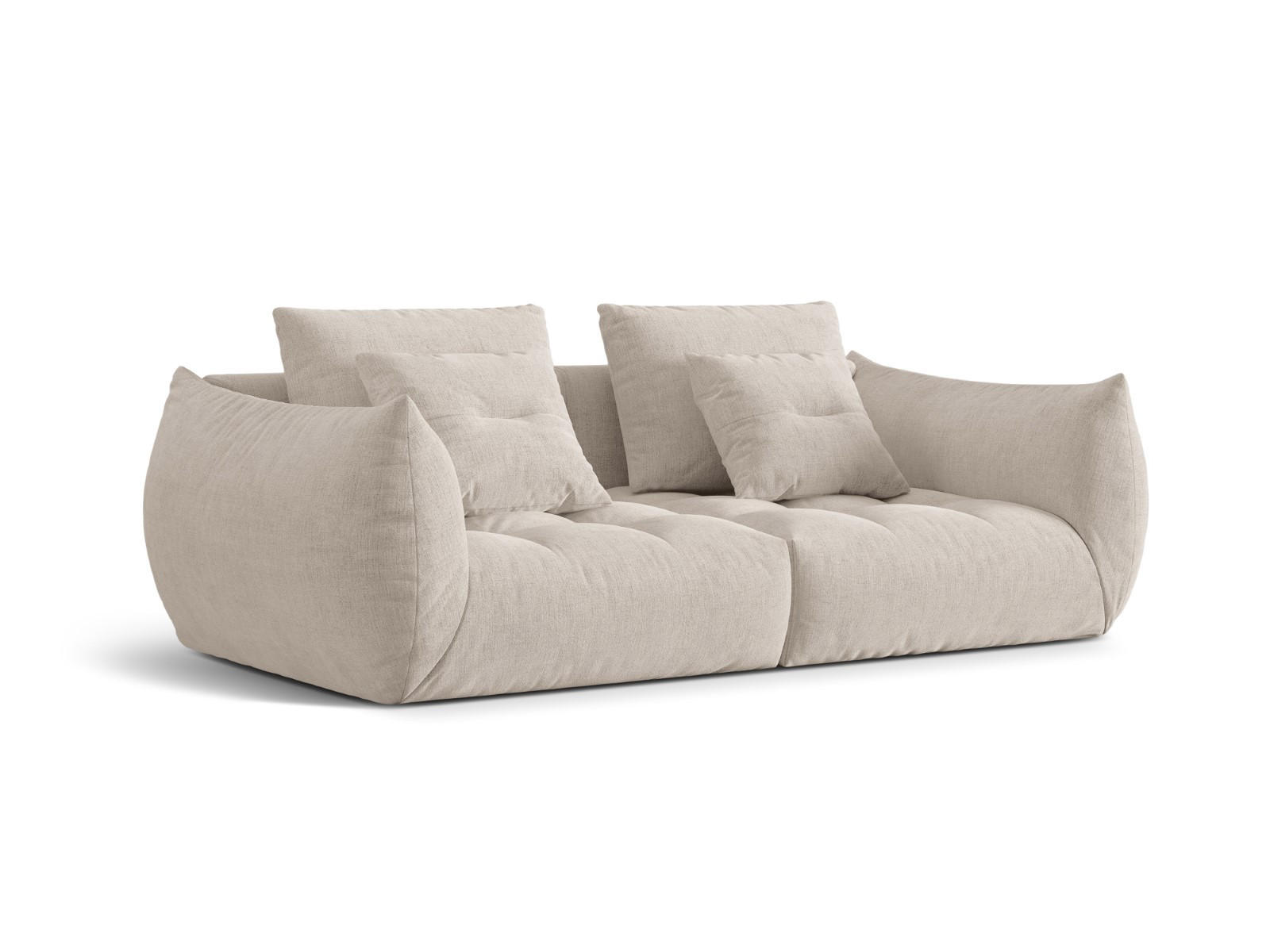 SOFA modular Bloom aus strukturiertem Stoff dunkelbeige 3 Sitzplätze - Mokka, Textil (106/95/232cm) - Micadoni