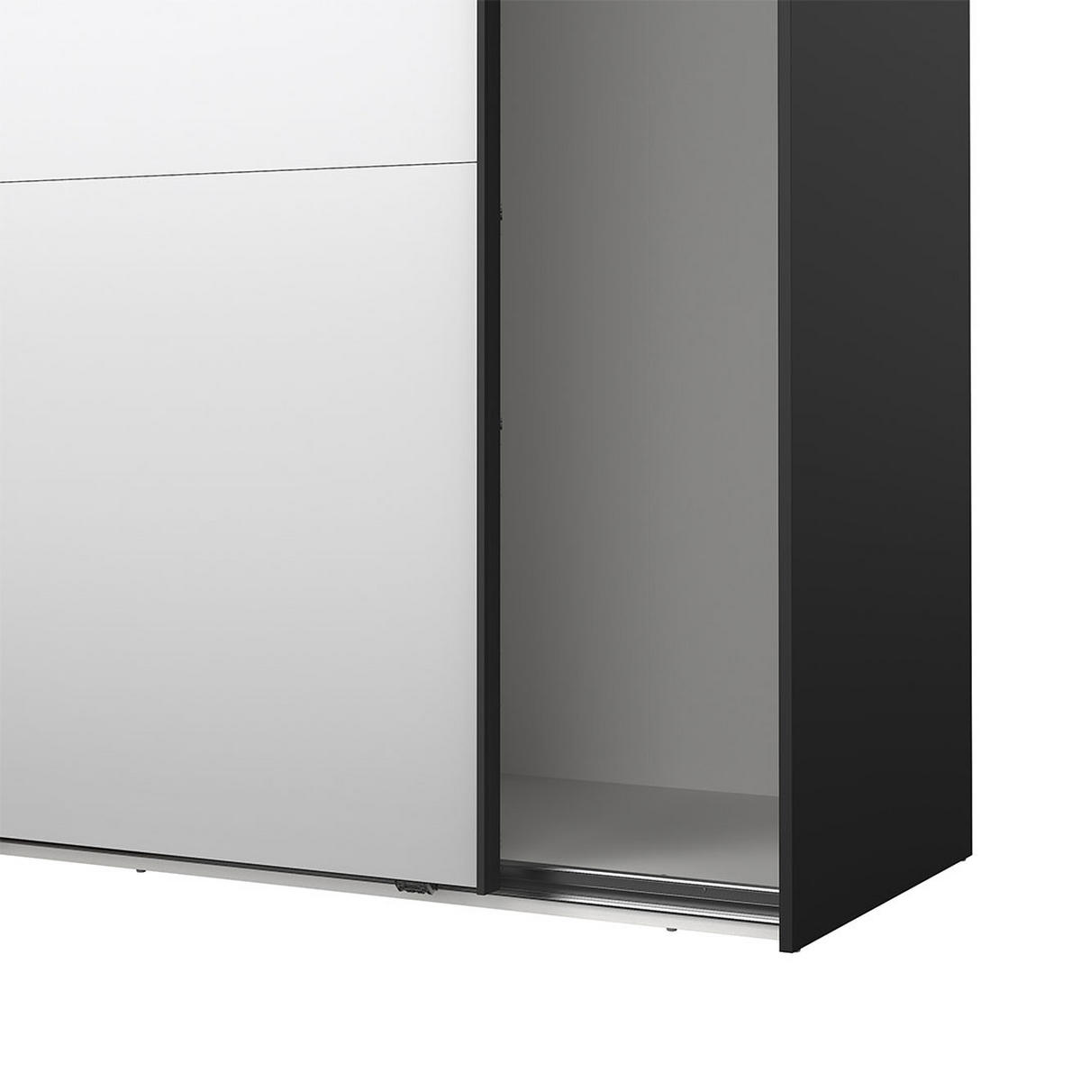 SCHIEBETÜRENSCHRANK, Como, Schwarz, Holzwerkstoff, 179 x 67 x 201 cm - Schwarz, Holzwerkstoff (179/201/67cm) - ebuy24