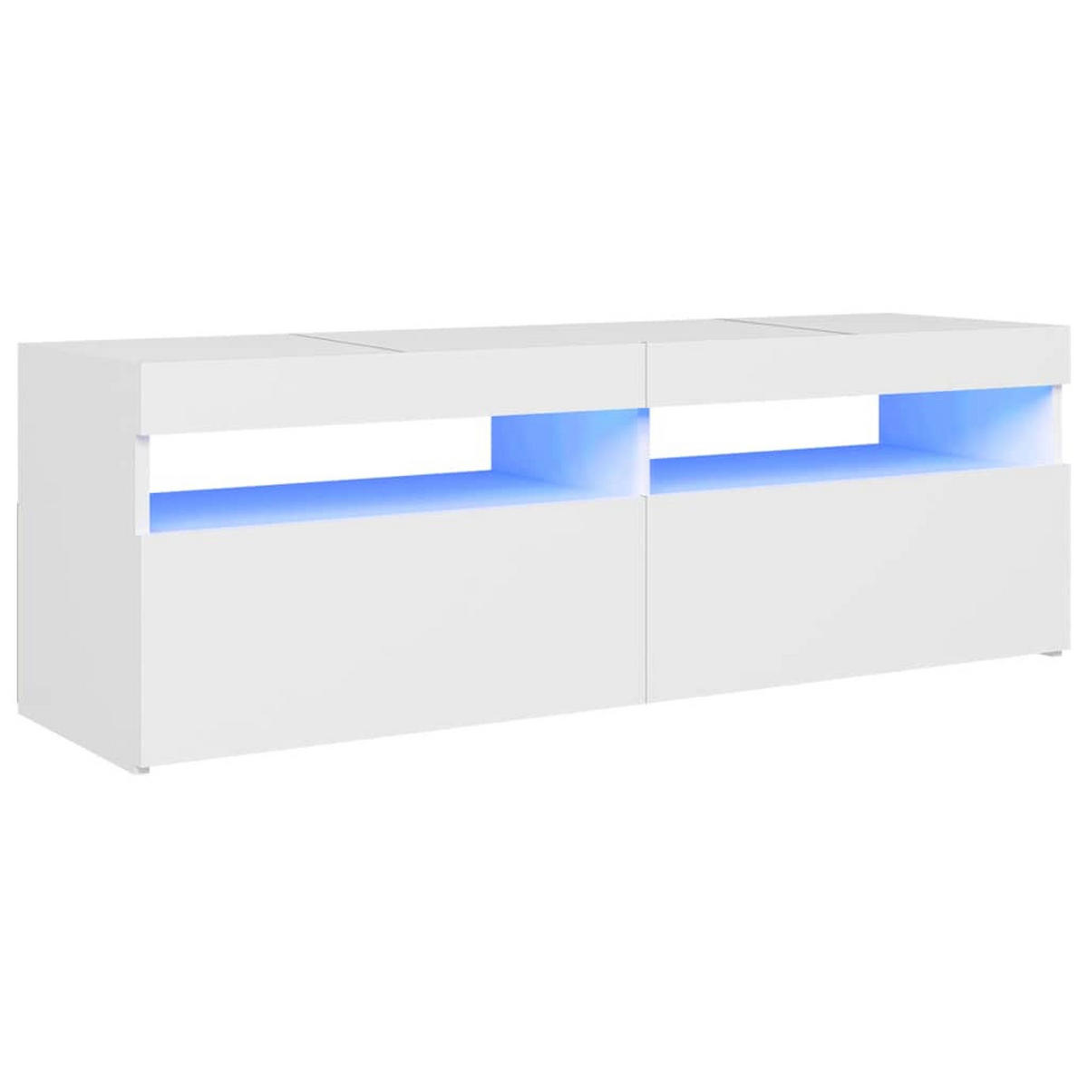 TV-SCHRANK Mit Led-Leuchten Weiss 120/35/40 Cm - Weiß, Holzwerkstoff (34/40/70cm) - vidaXL
