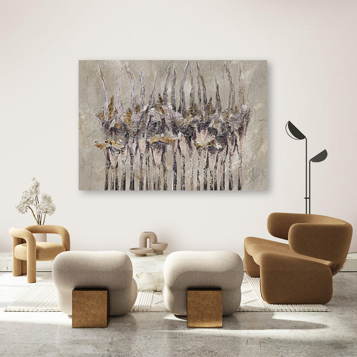 WANDBILD pflanzen blumen simnitło - Braun, Textil (60/40cm) - Feeby