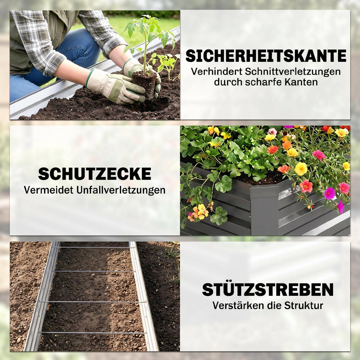 HOCHBEET DE-05435 Lang, schmal, Stahl Dunkelgrau - Dunkelgrau, Metall (240/30/60cm) - ComfortXL