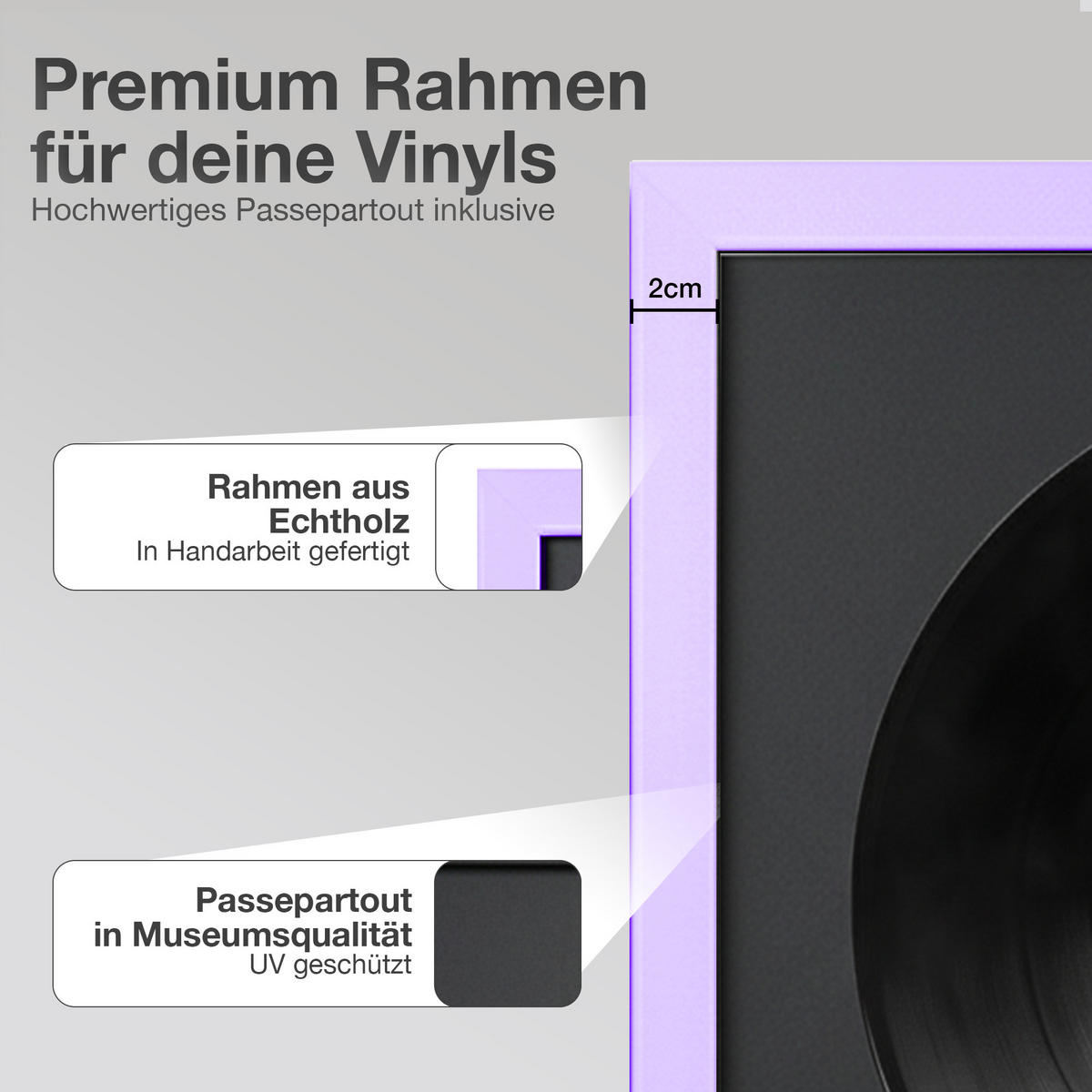 SCHALLPLATTEN RAHMEN 40/40 für die Vinyl - Flieder, Holz (40/40cm) - K-Möbel