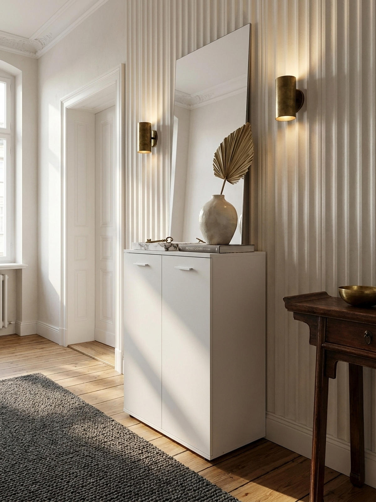 KOMMODE – Holz, mit Türen - Weiß, Holz/Kunststoff (71/104/35cm) - KADIMA DESIGN