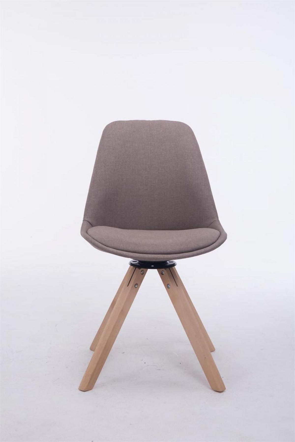 DREHSTUHL Stoff taupe - Taupe/Eukalyptusholzfarben, Holz/Textil (48/84/56cm) - CLP