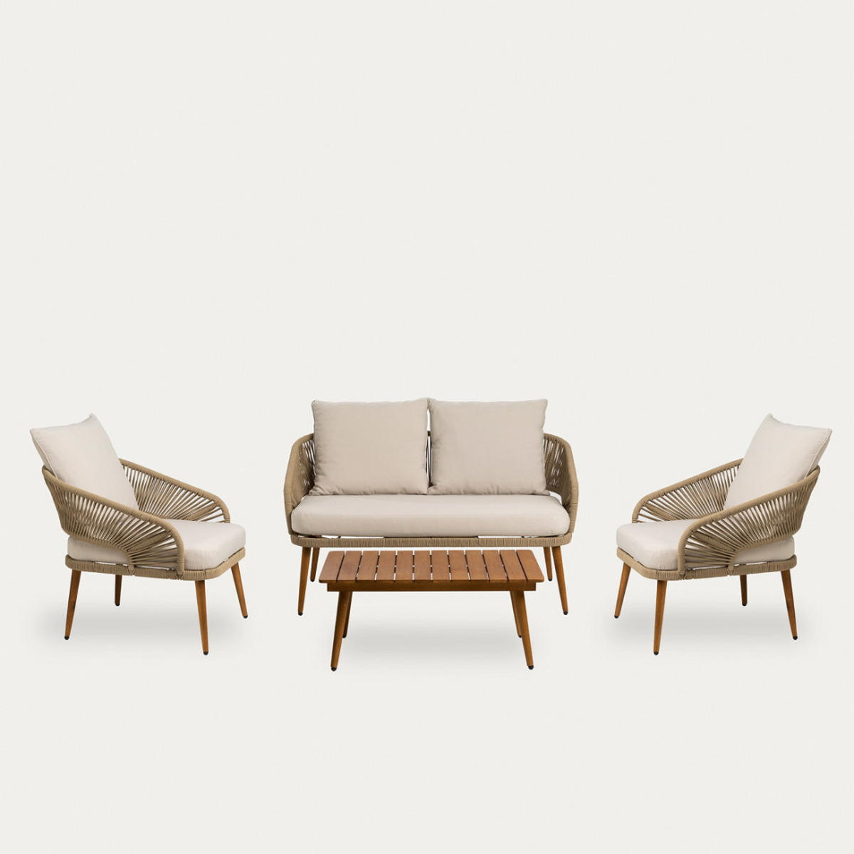 GARTENSET Cascade Natur - Braun, Metall - Kenay Home