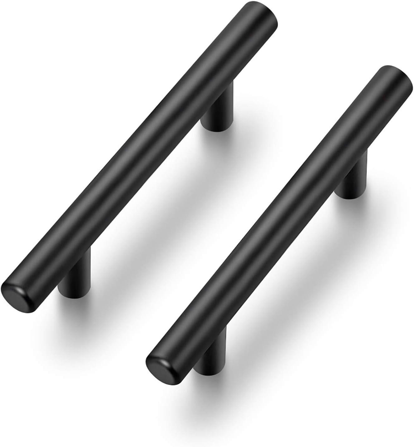 MÖBELGRIFF Schwarz Matt 10er-Set 128 mm Edelstahl - Schwarz, Metall (1.2/3/12.7cm)