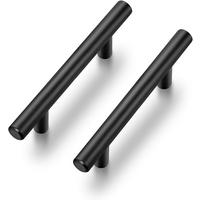 MÖBELGRIFF Schwarz Matt 10er-Set 128 mm Edelstahl - Schwarz, Metall (1.2/3/12.7cm)