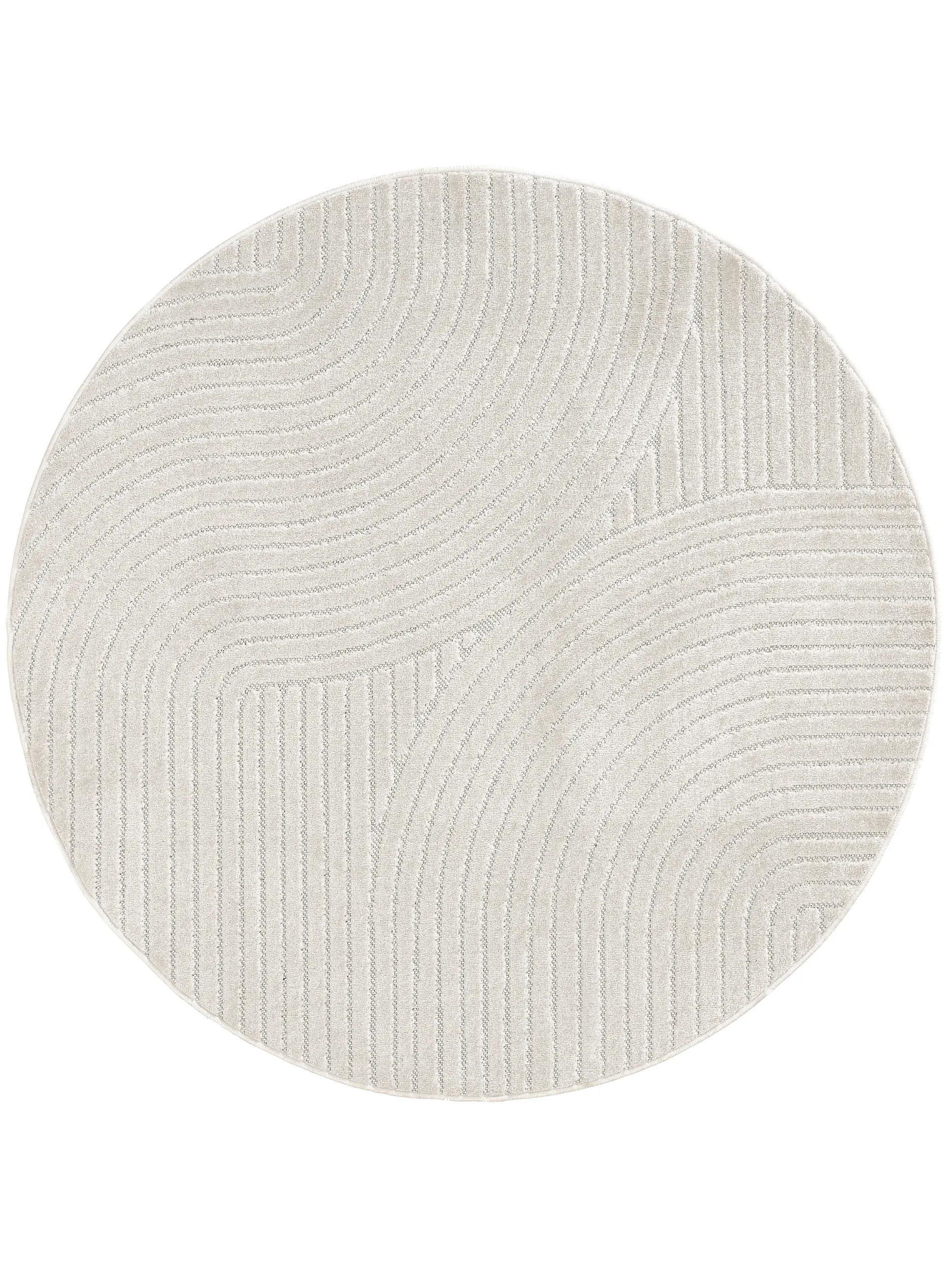OKROGLA preproga Mars kremna za notranjo in zunanjo uporabo ø 160 cm - krem, tekstil/naravni materiali (160/160cm) - benuta Pop