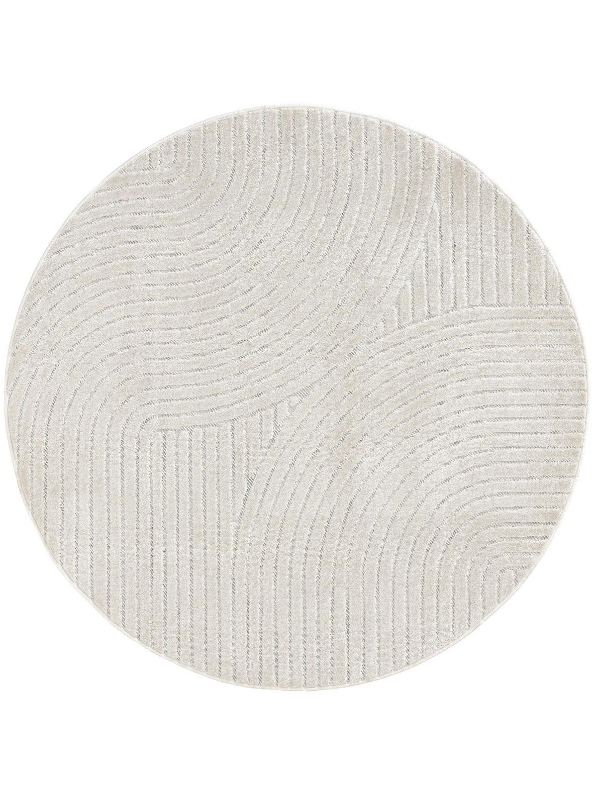 VNITŘNÍ a venkovní kulatý koberec Mars Krémová ø 160 cm - krémová, textil/přírodní materiály (160/160cm) - benuta Pop