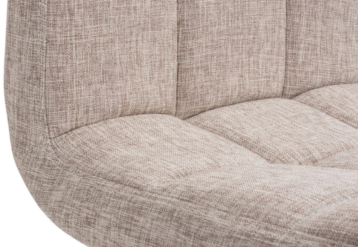 BARHOCKER 2er Set Stoff Creme - Chromfarben/Creme, Textil/Metall (46/94/47cm) - CLP