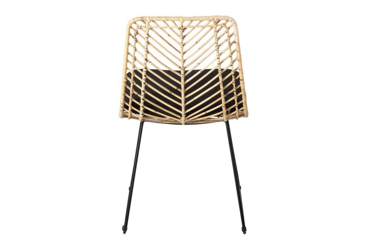 ESSZIMMERSTUHL KAIRO - Beige/Schwarz, Naturmaterialien/Metall (45/80/40cm) - SAM