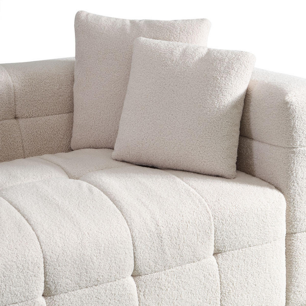 TEDDY Sofa Bouclé COMO - 236 x 68 cm Beige - Beige, Kunststoff (236/68/92cm) - Home Deluxe