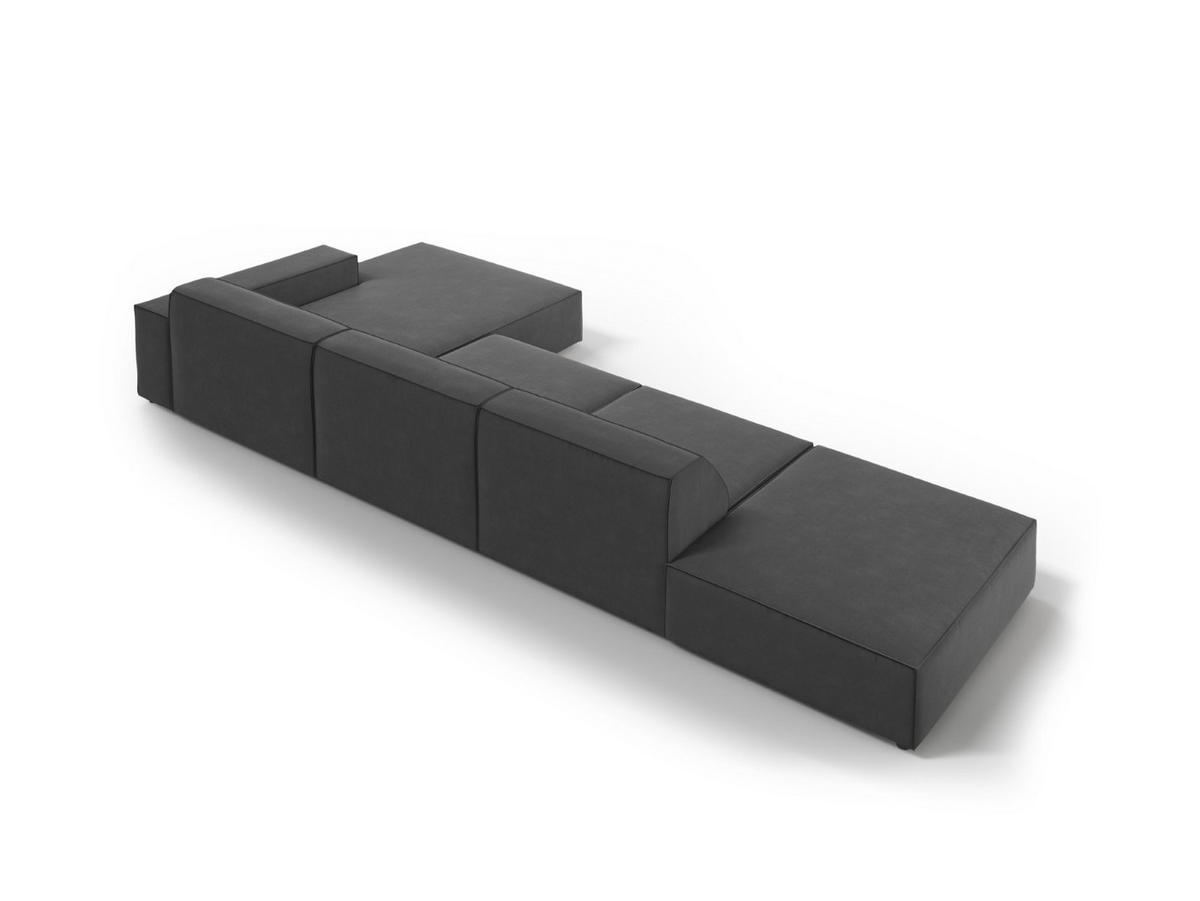 ECKSOFA rechts Jodie aus Samt grau 5 Sitzplätze - Grau, Textil (166/341cm) - Micadoni