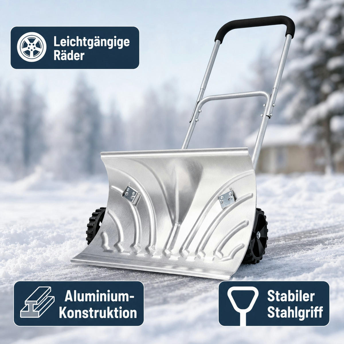 ROLL Schneeschieber - Ahornfarben, Kunststoff (50/32/80cm) - Westfalia