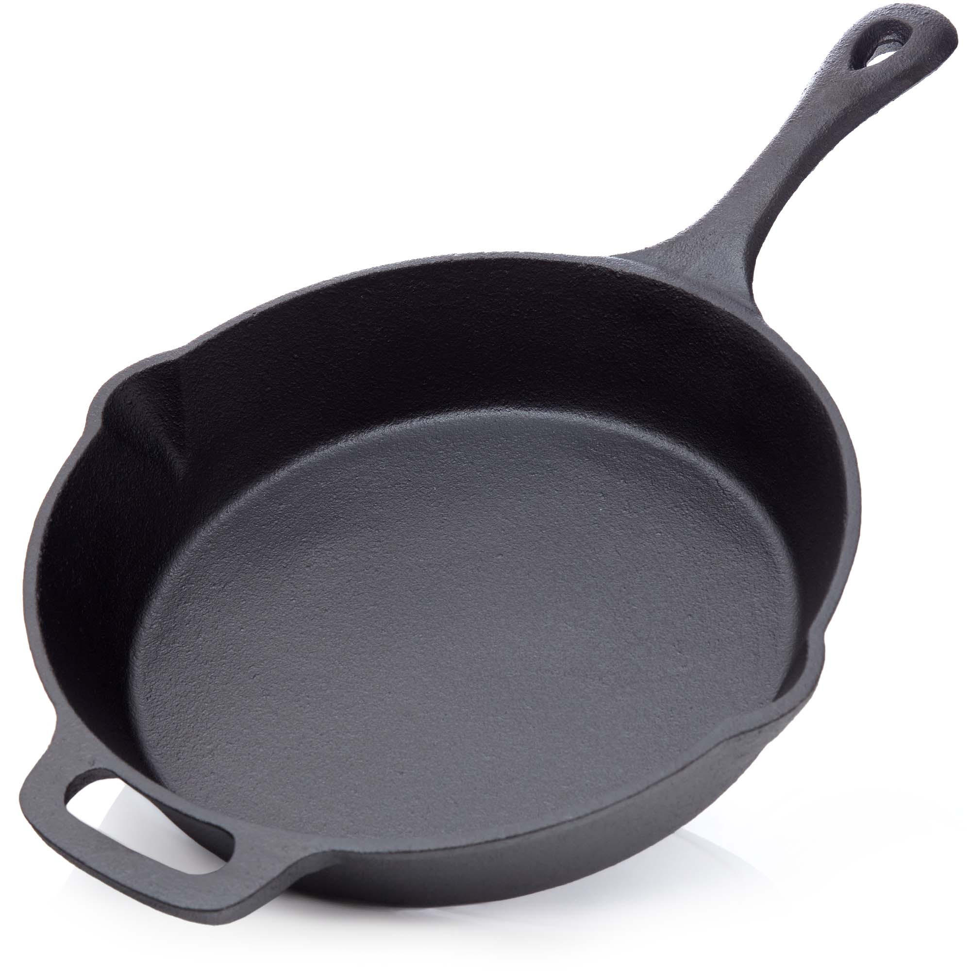 GRILLPFANNE Gusseisen Ø25cm 2600g mit Griff - Pfanne Gusspfanne - Schwarz, Metall (26.5/6/44.5cm) - BBQ Nerd