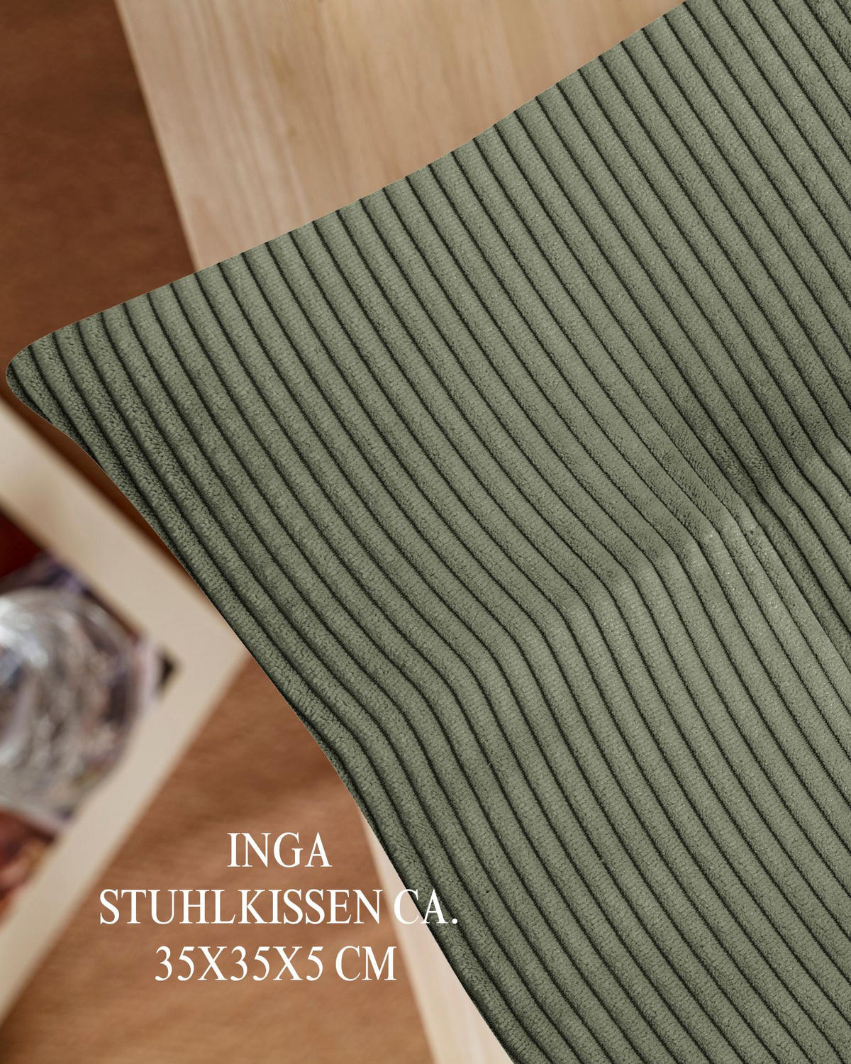 STUHLKISSEN 4er Set Inga - Dunkelgrün, Textil (35/35/5cm) - Magma Heimtexx