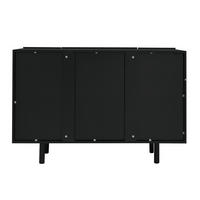 SIDEBOARD 4-türig aus MDF in Schwarz mit tropfenförmigen Schnitzereien und Soft-Close-Scharnieren, 120/37,5/80,8 cm, Schwarz - Schwarz, Holzwerkstoff (120/37.5/80.8cm) - Redom