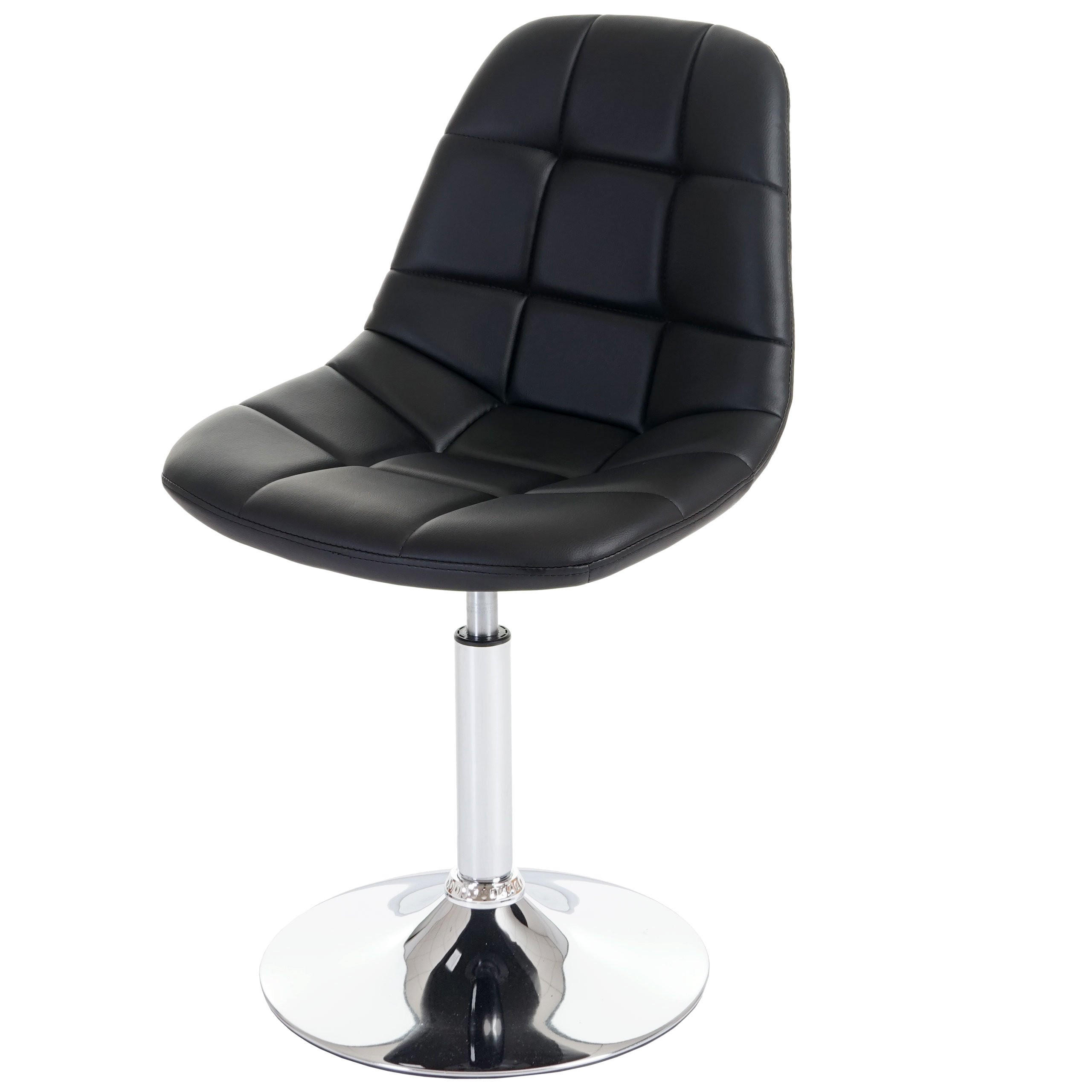 ESSZIMMERSTUHL 2er-Set 84x47x50cm Sitzhöhe 46cm Chrom Kunstleder Schwarz - Schwarz, Kunststoff (47/84/50cm) - CHEFGASTRO