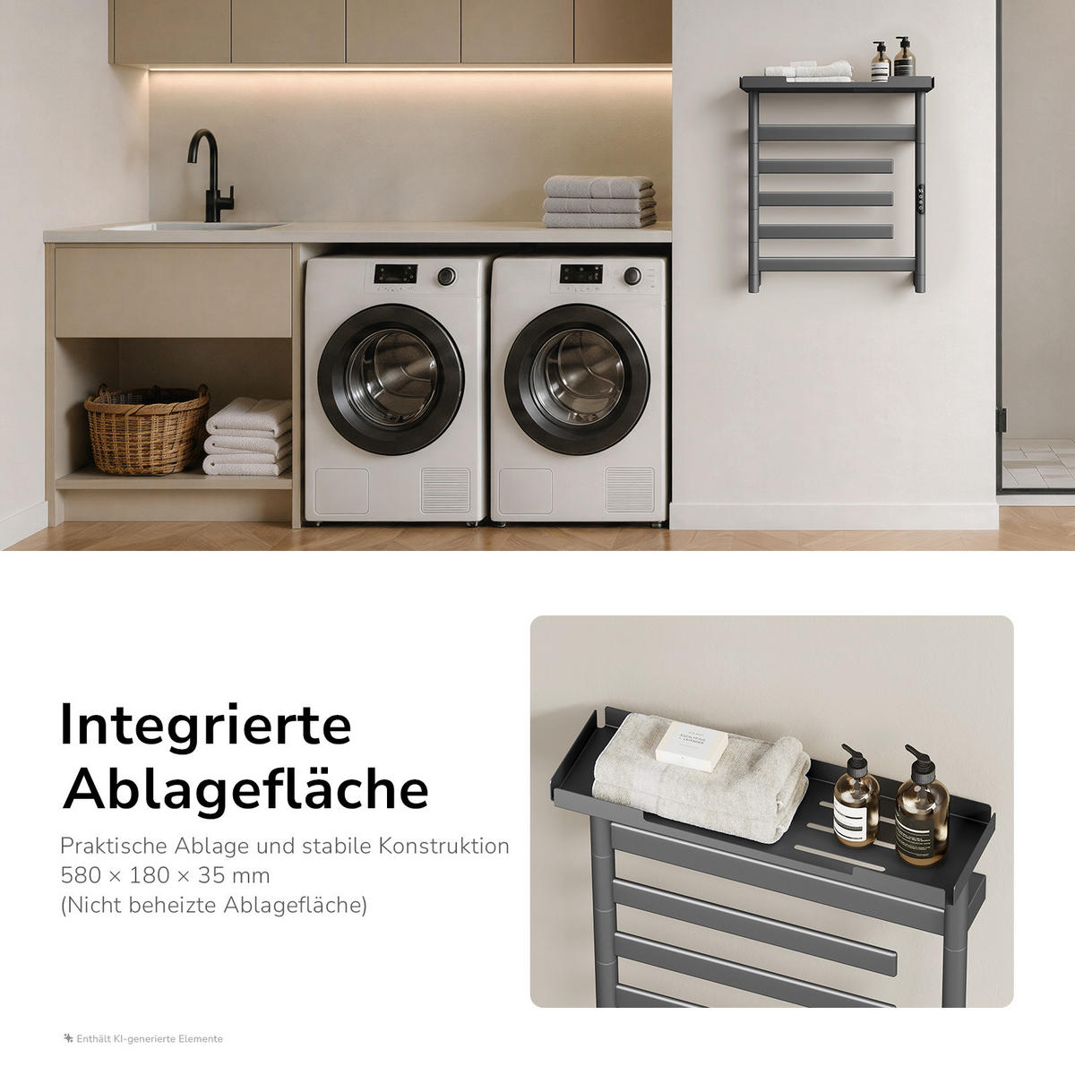 HEIZKÖRPER Elektrisch - Anthrazit, Metall (58/66/1.8cm) - EMKE
