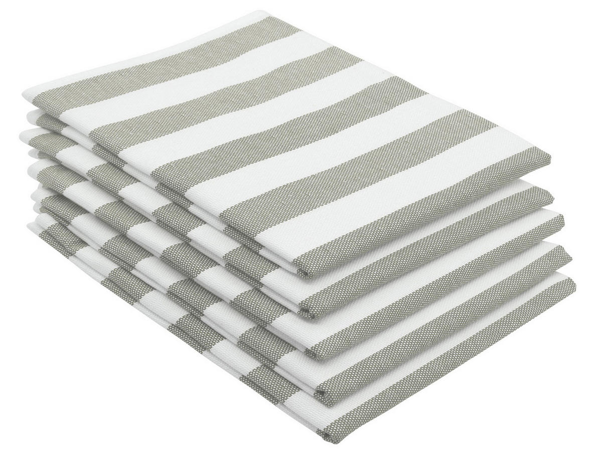 GESCHIRRTÜCHER, 5er-Set, 50x70 cm, 100% Baumwolle, Grau - Grau, Textil (50/70cm) - Zollner