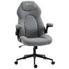 BÜROSTUHL, Ergonomischer Schreibtischstuhl, Computerstuhl mit Wippfunktion - Hellgrau, Kunststoff (69.5/122/65.5cm) - Vinsetto