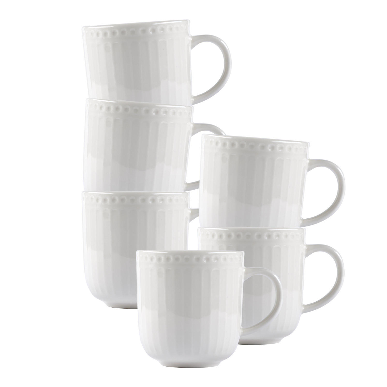KAFFEEBECHER Sofia weiß 420 ml 6er Set - Weiß, Keramik (0.42L) - Ritzenhoff Breker