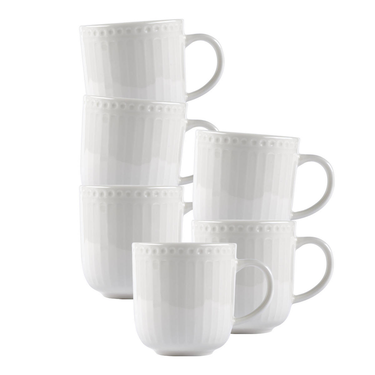 KAFFEEBECHER Sofia weiß 420 ml 6er Set - Weiß, Keramik (0.42L) - Ritzenhoff Breker