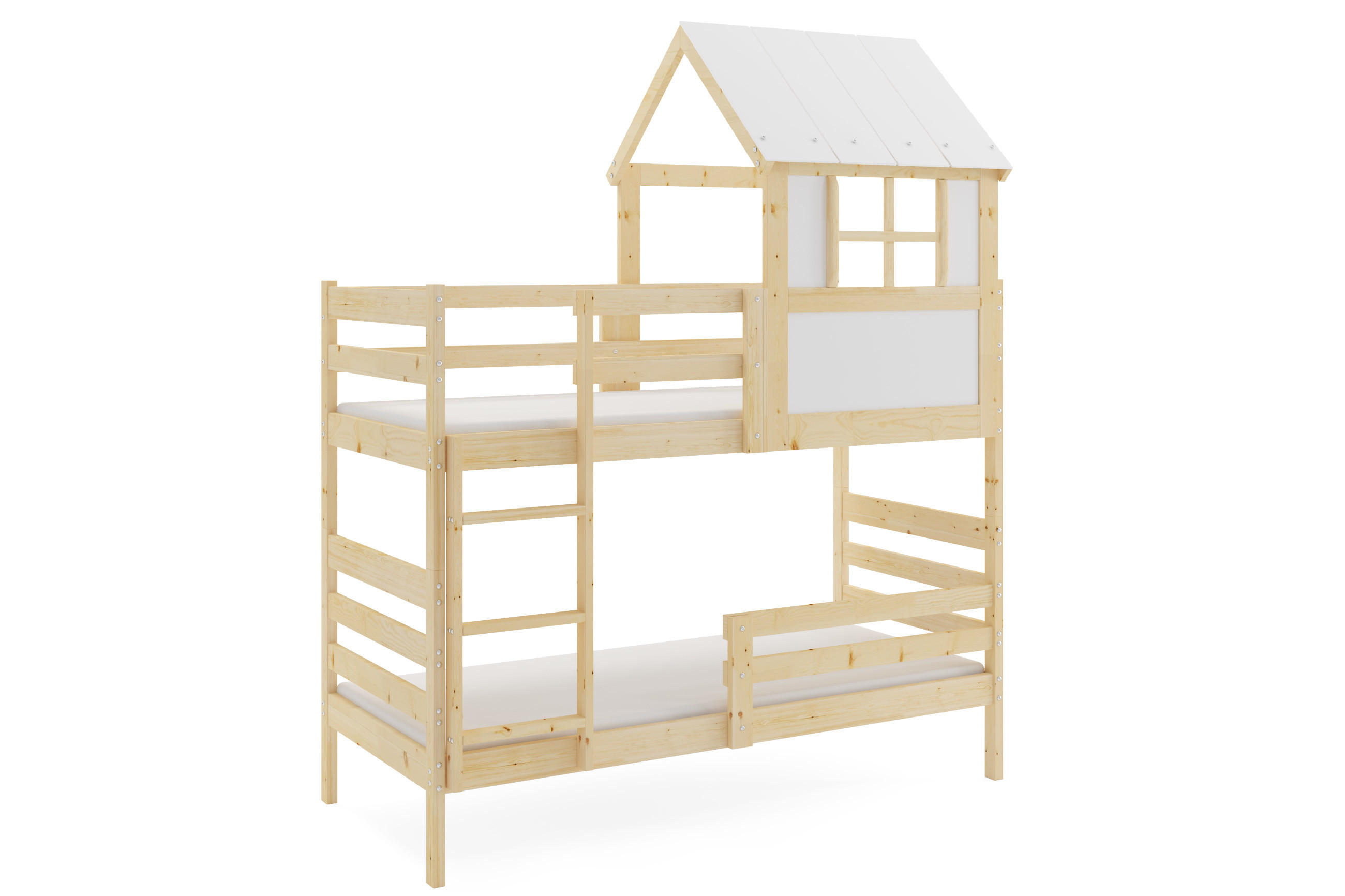 ETAGENBETT ERYK mit Dach und Lattenrost - Kieferfarben, Holz (90/190cm) - Interbeds