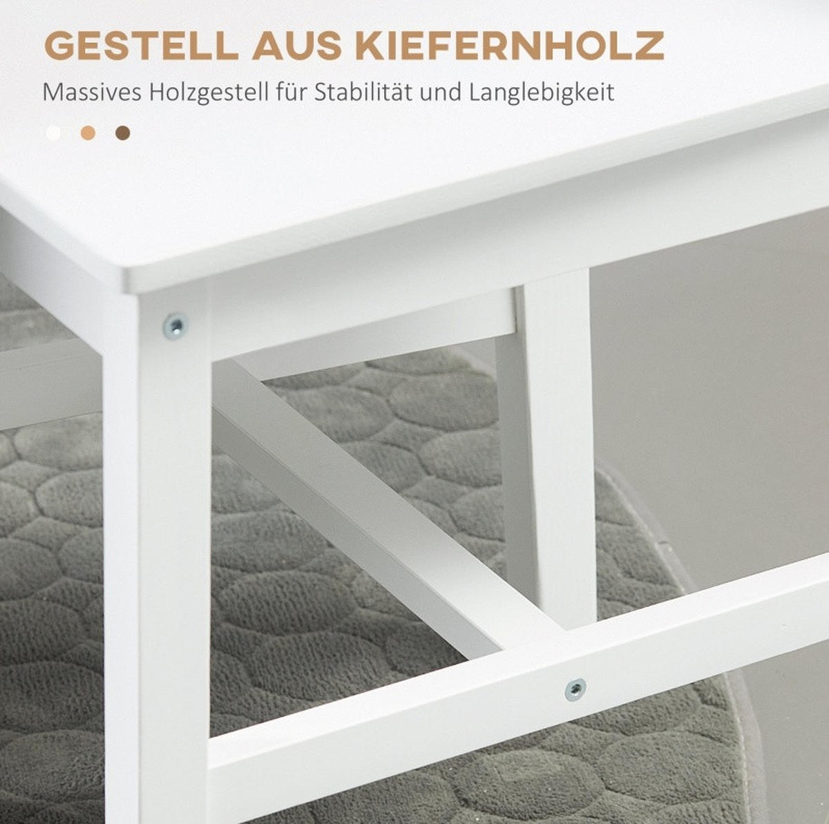 ESSZIMMERSTUHL 2er-Set 46,5 x 41 x 85,5 cm Massivholz Weiß - Weiß, Holz (46.5/85.5/41cm) - Meubliv