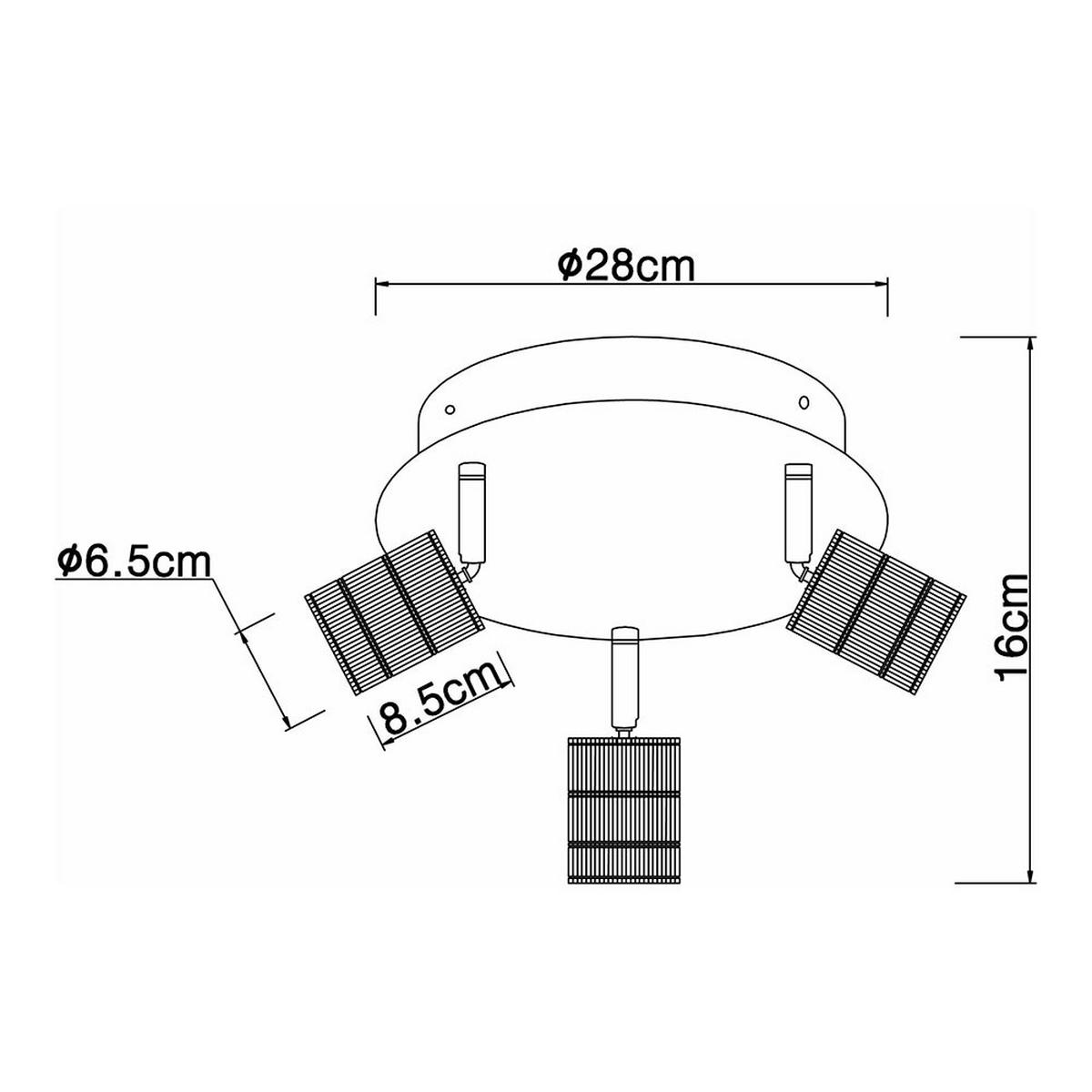 DECKENLEUCHTE Freddy Metall Silber 3 Flammig - Silberfarben, Metall (28/28/16cm) - Globo Lighting