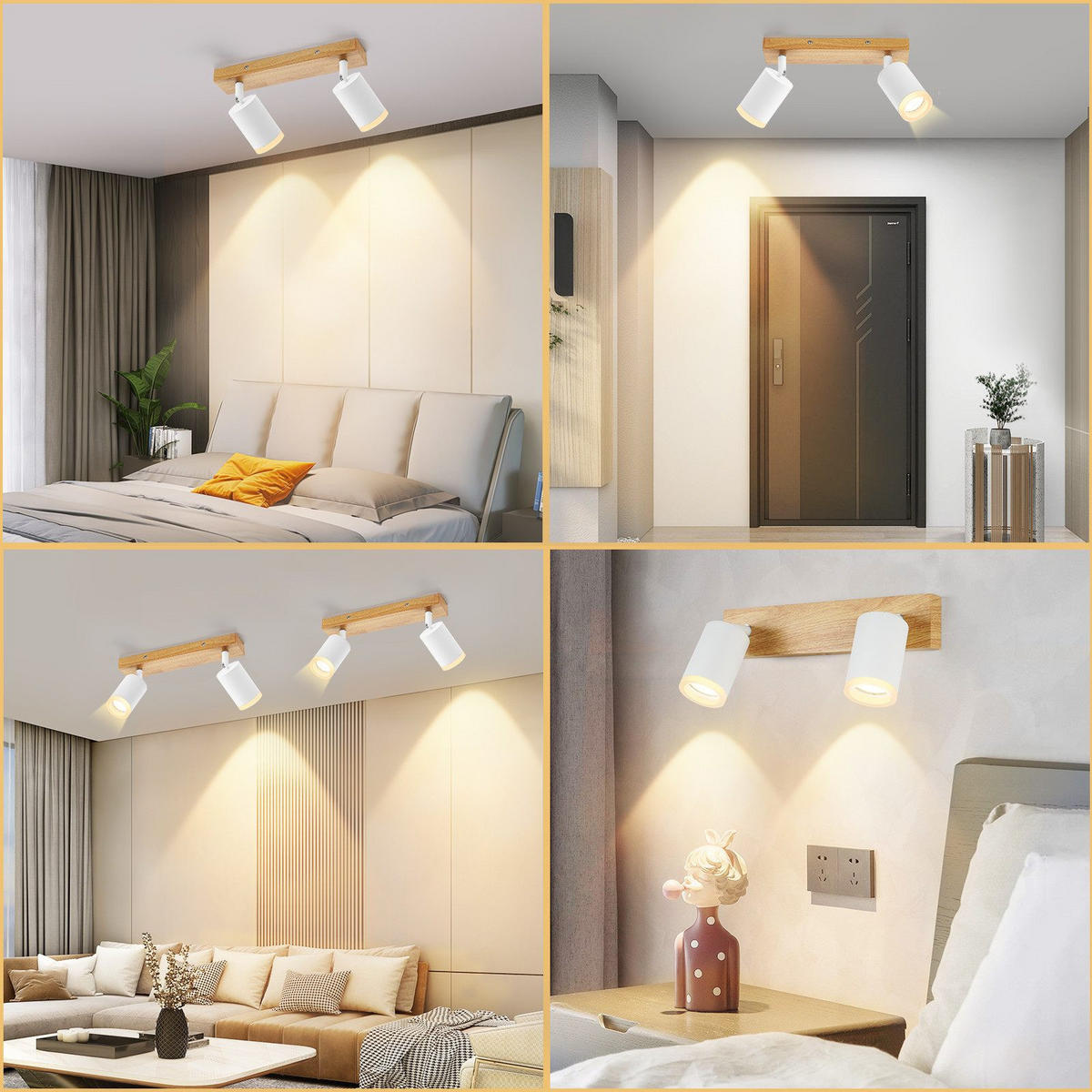 STRAHLER Darmstadt 2-flammig 28/6/15 cm - Weiß, Holz (28/6/15cm) - Nettlife