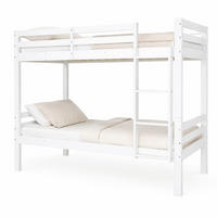 ETAGENBETT 90/200 mit Winkelleiter und Absturzsicherung in Weiß - Weiß, Holzwerkstoff (90/200cm) - EVRYAE