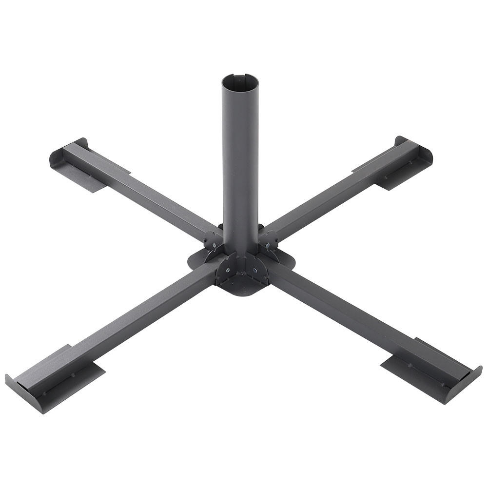 SONNENSCHIRM-KREUZSTÄNDER klappbar aus Edelstahl in Grau zusammenklapp platzsparend wetterfest und robust 86 × 86 × 33 cm 1,5kg - Grau, Metall (86/86cm) - Livingandhome