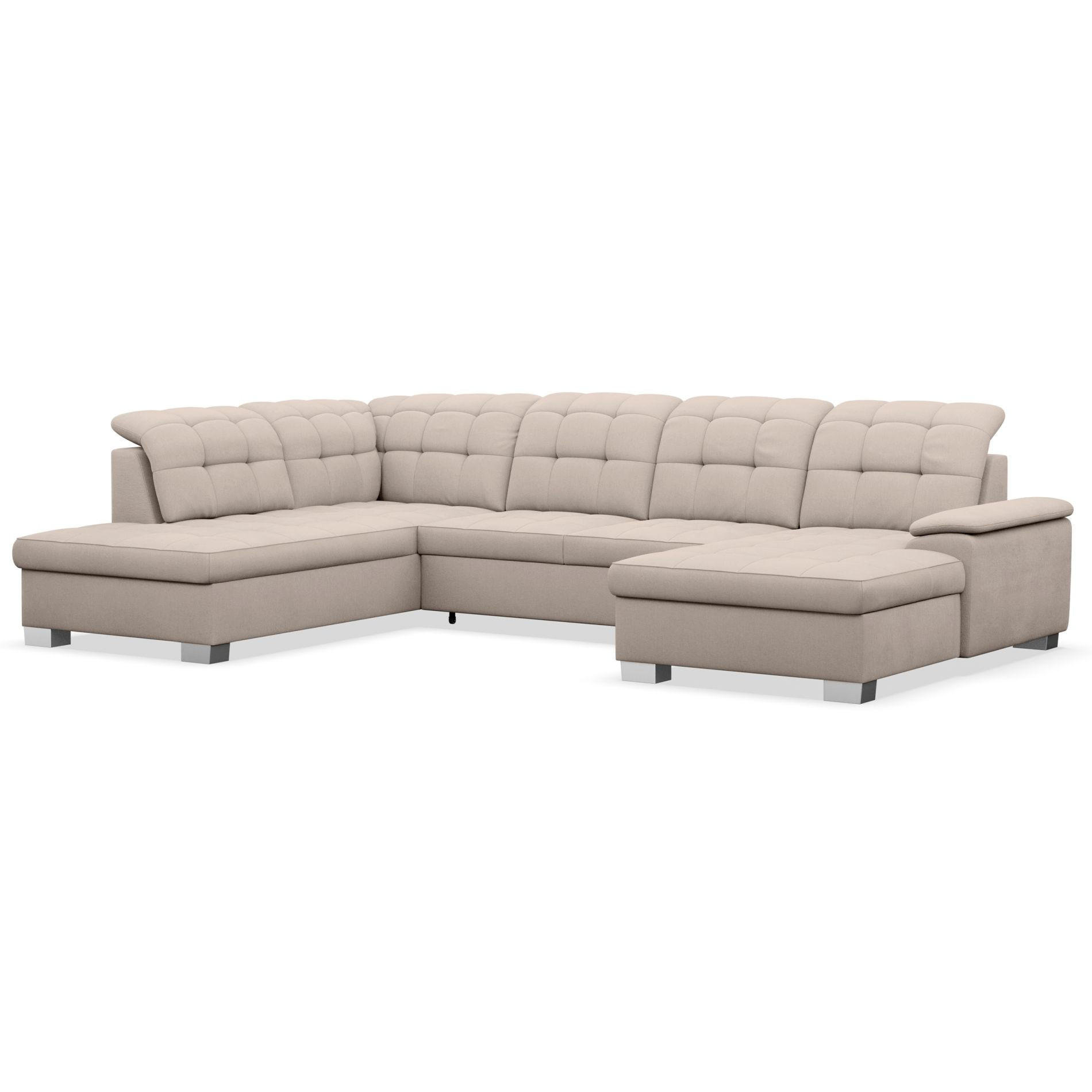 WOHNLANDSCHAFT Jamaal Beige rechtsseitig - Beige/Schwarz, Textil (330/106/212cm) - Selsey