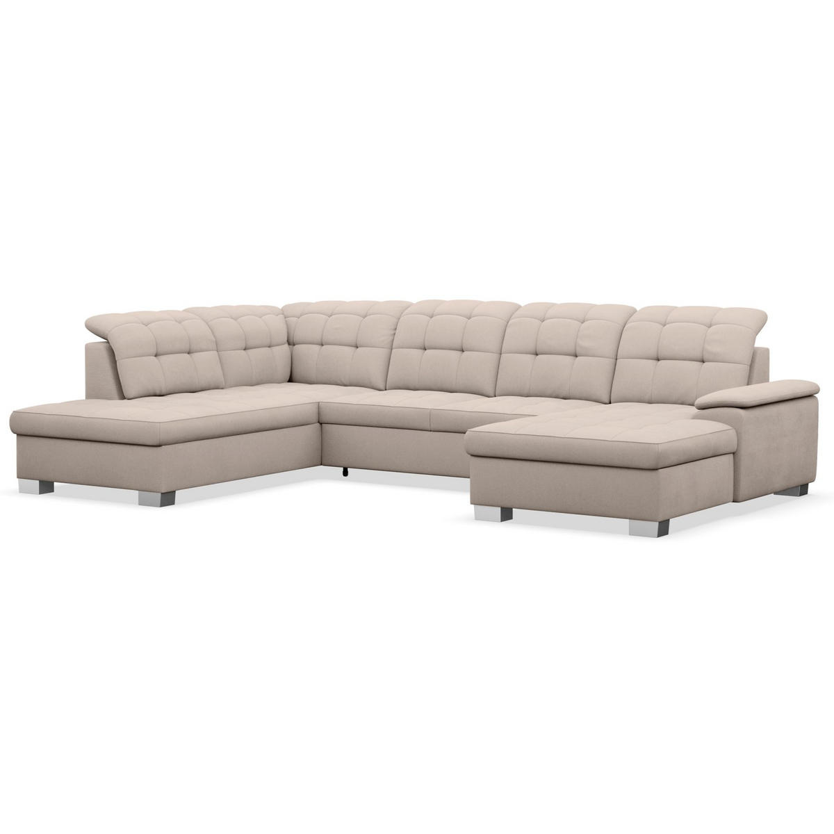 WOHNLANDSCHAFT Jamaal Beige rechtsseitig - Beige/Schwarz, Textil (330/106/212cm) - Selsey