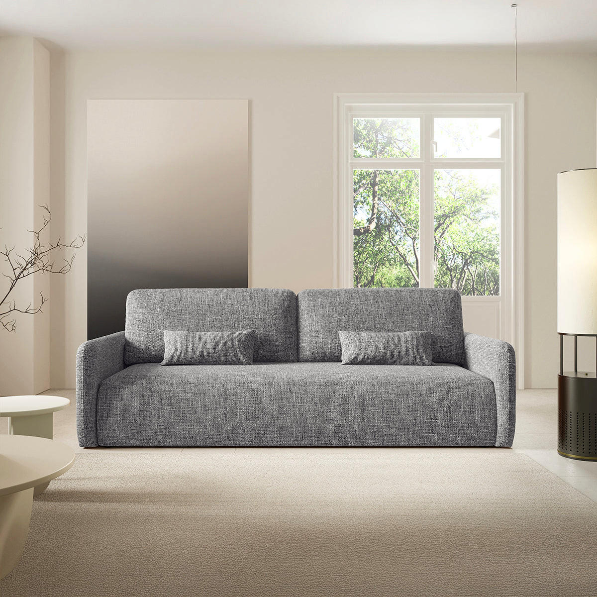 SOFA Lazare 3 Sitzplätze Grau - Grau, Holz (217/86/102cm) - Petits-meubles