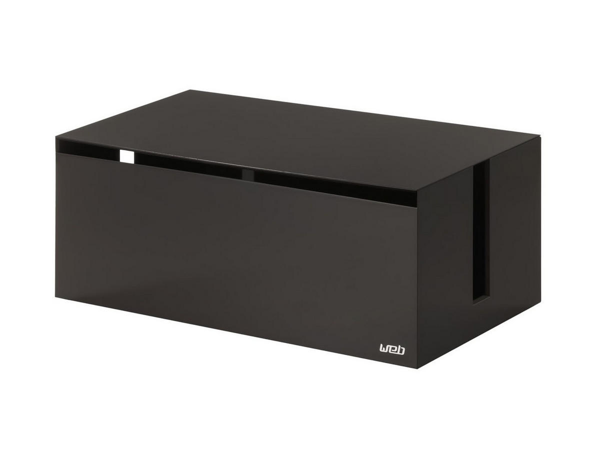KABELBOX Web schwarz 40/14/15 cm - Schwarz, Kunststoff (15/40/14cm) - Yamazaki