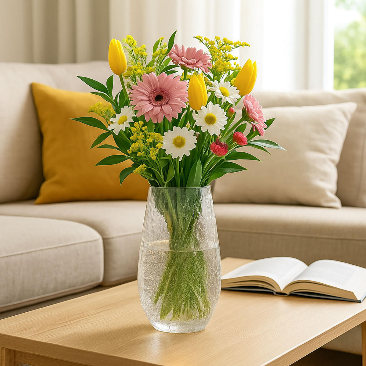 VASE gewölbtes Glas 14/14/27 cm - Transparent, Glas (14/27cm) - Atmosphera Createur d´interieur