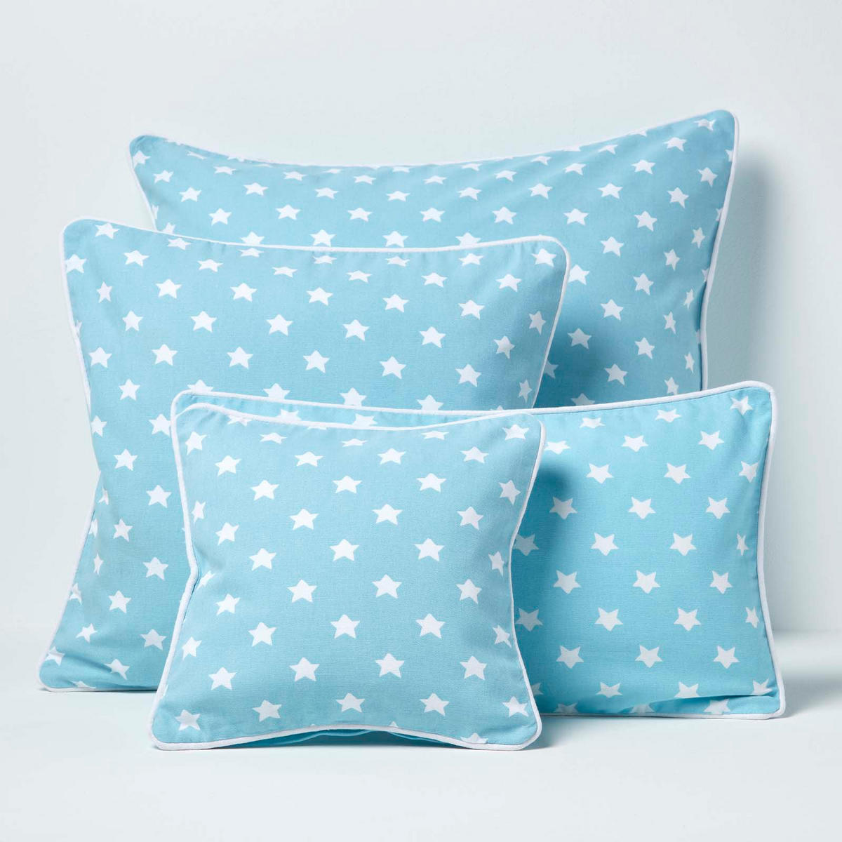KISSENHÜLLE Sterne 30/50 cm, 100% Baumwolle - Blau, Textil (30/50cm) - Homescapes