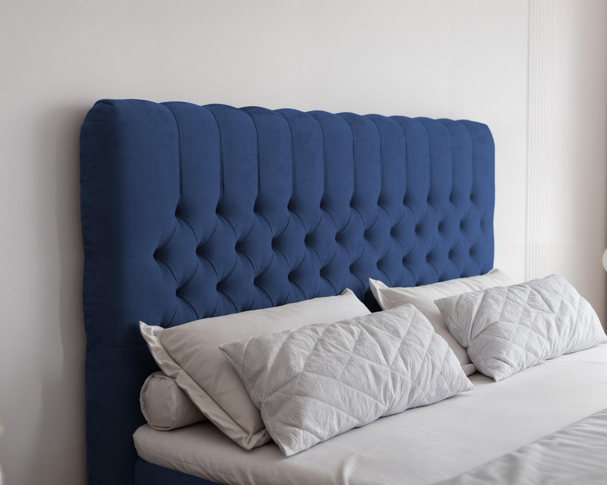 BOXBETT 200x200 cm mit Topper - Blau, Holzwerkstoff/Textil (200/200cm) - Idohome