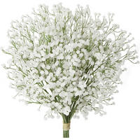 KUNSTBLUMEN Schleierkraut 10 Stück Bund 60 cm Mint Cream - Weiß, Kunststoff (15cm)