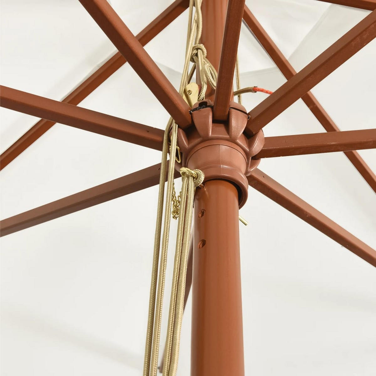 SONNENSCHIRM Mit Holzmast Sandfarben 400/273 Cm - Weiß, Holz (400/400cm) - vidaXL