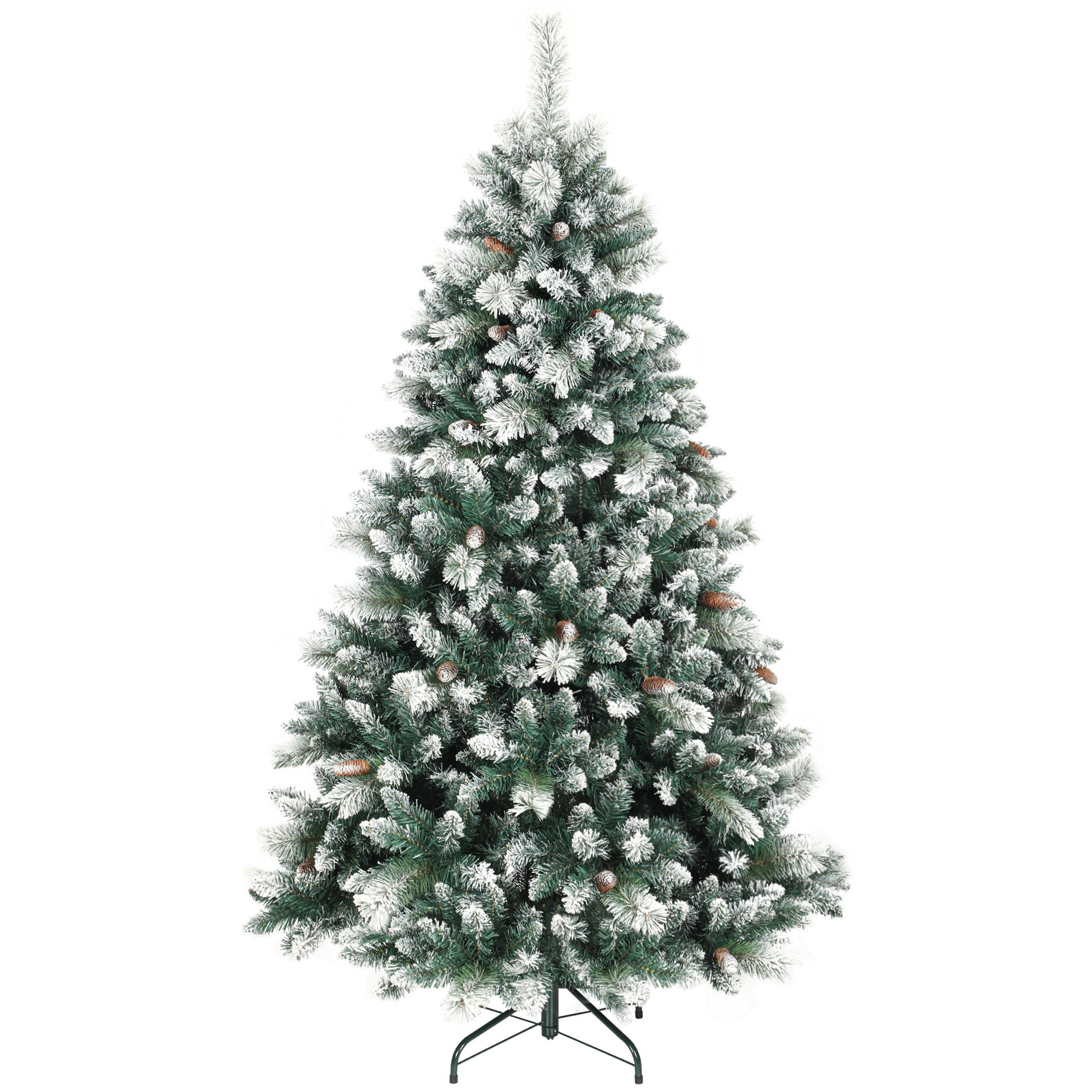 KÜNSTLICHER Weihnachtsbaum 180 cm künstlich Tannenbaum mit Schnee 1000 Spitzen - Grün, Kunststoff (180cm) - HOMCOM