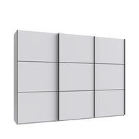 SCHWEBETÜRENSCHRANK 3-türig B300/H216/T65 cm in Weiß, Kleiderschrank inkl. Vollausstattung / 22016 - Rot/Weiß, Holzwerkstoff/Metall (300/216/65cm) - luma-home