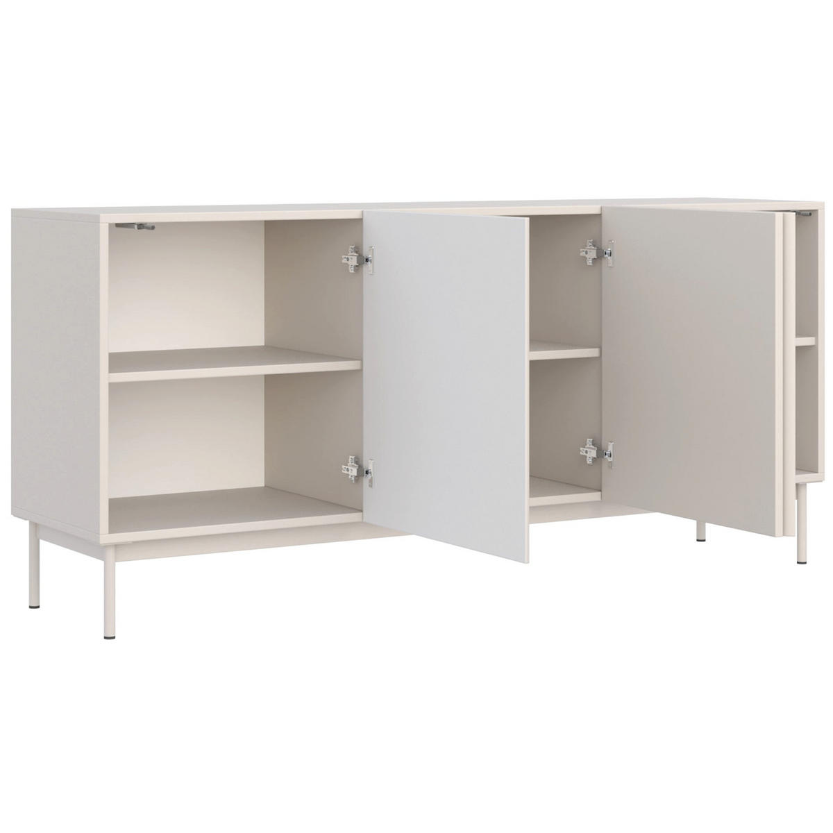 TV-STOLEK Olio vysoký 3-dveřový kašmír 160 cm - kašmírová, kov/kompozitní dřevo (160/72/38.6cm) - Selsey