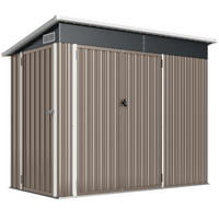 GERÄTEHAUS Verzinkter Stahl Hellgrau - Hellgrau, Metall (132/185/234cm) - Outsunny